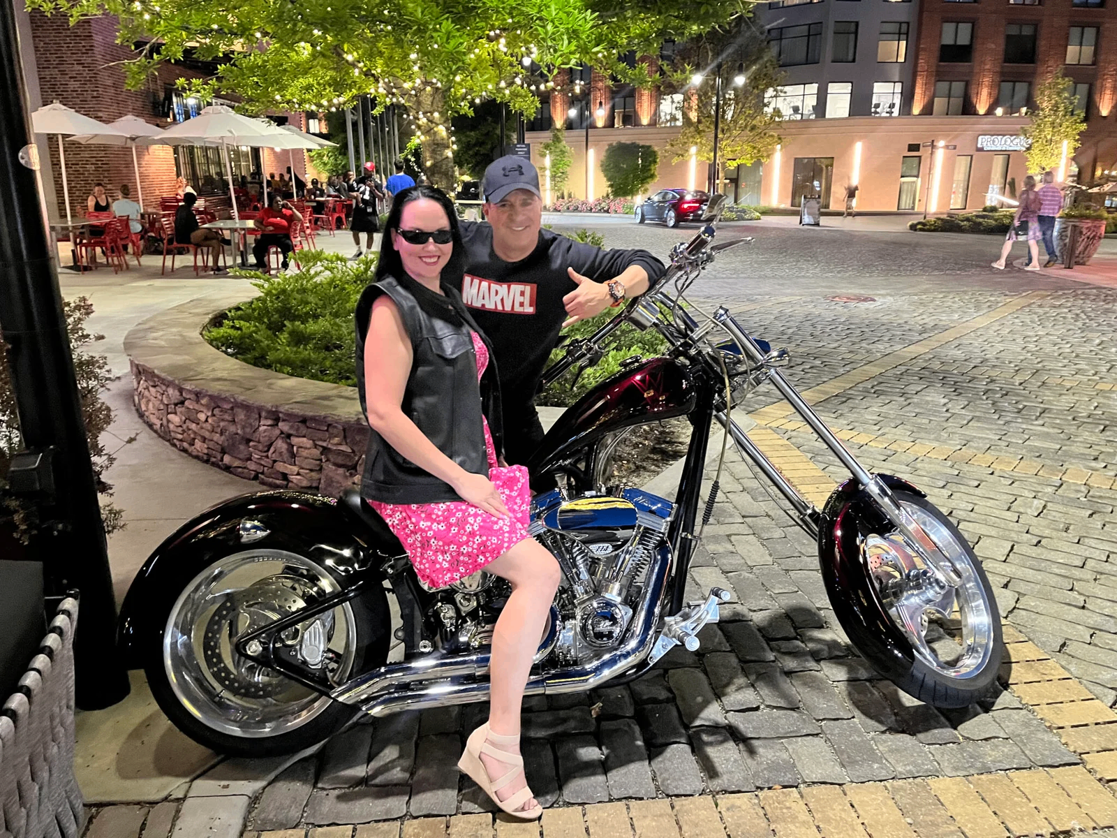 Community night out on a motorcycle