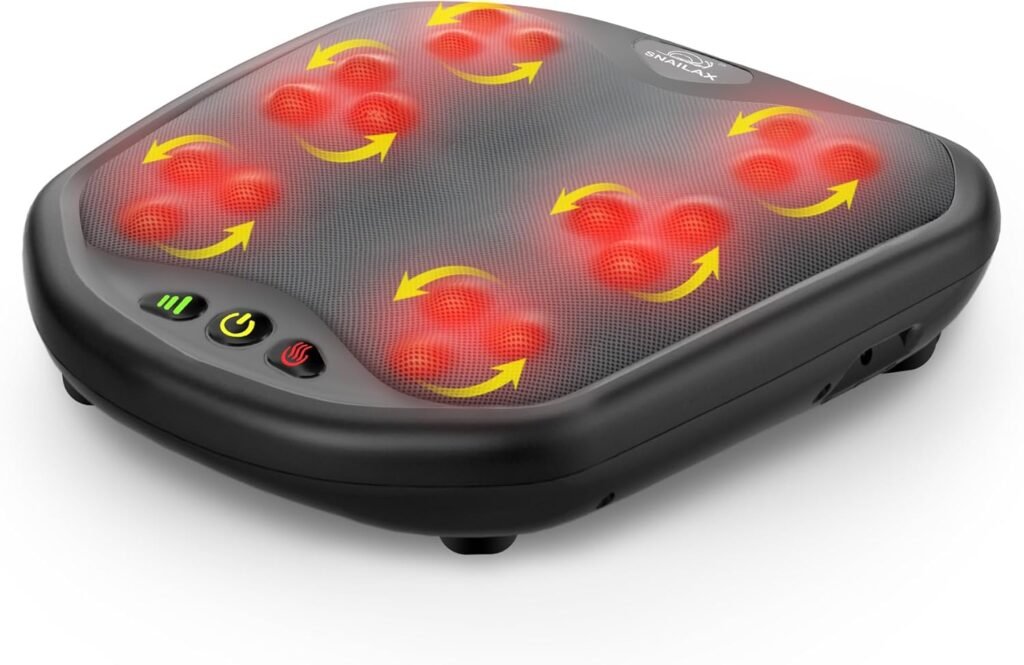 Snailax Shiatsu Foot Massager with Heat – Washable Cover Kneading Foot & Back Massager
